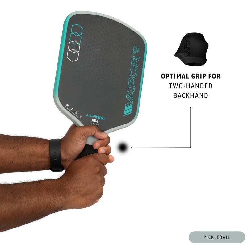 Pickleball Paddle Grip Tennis Grips Trainer to Improve Accuracy, Control, Consistency & Precision | Ultimate Pickleball Training Equipment and Teaching Aid by PickleBall Grip Doctor - 2 Pack (Black)