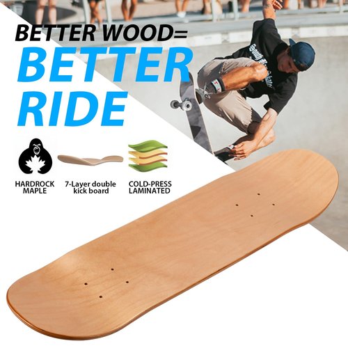 TLHB 2PCS Skateboard Deck, 31 * 8 Inch 7-Layer Maple Blank Skateboard Deck, Double-Kick Skate Deck