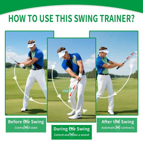 GPANDAG 2 Pack Golf Grip Trainer and Golf Wrist Trainer, Golf Training Aid w/Click Feedback for Warm Up/Strength Training, Golf Swing Trainer Right Left Gift for Golfers, Indoor Outdoor Golf Arm Band