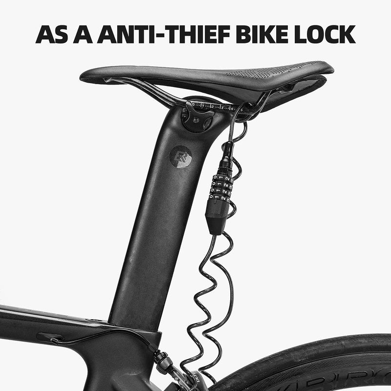 ROCKBROS Motorcycle Helmet Lock Bike Cable Lock Lightweight Combination Small Resettable Bike Wheel Lock for Strollers, Luggage
