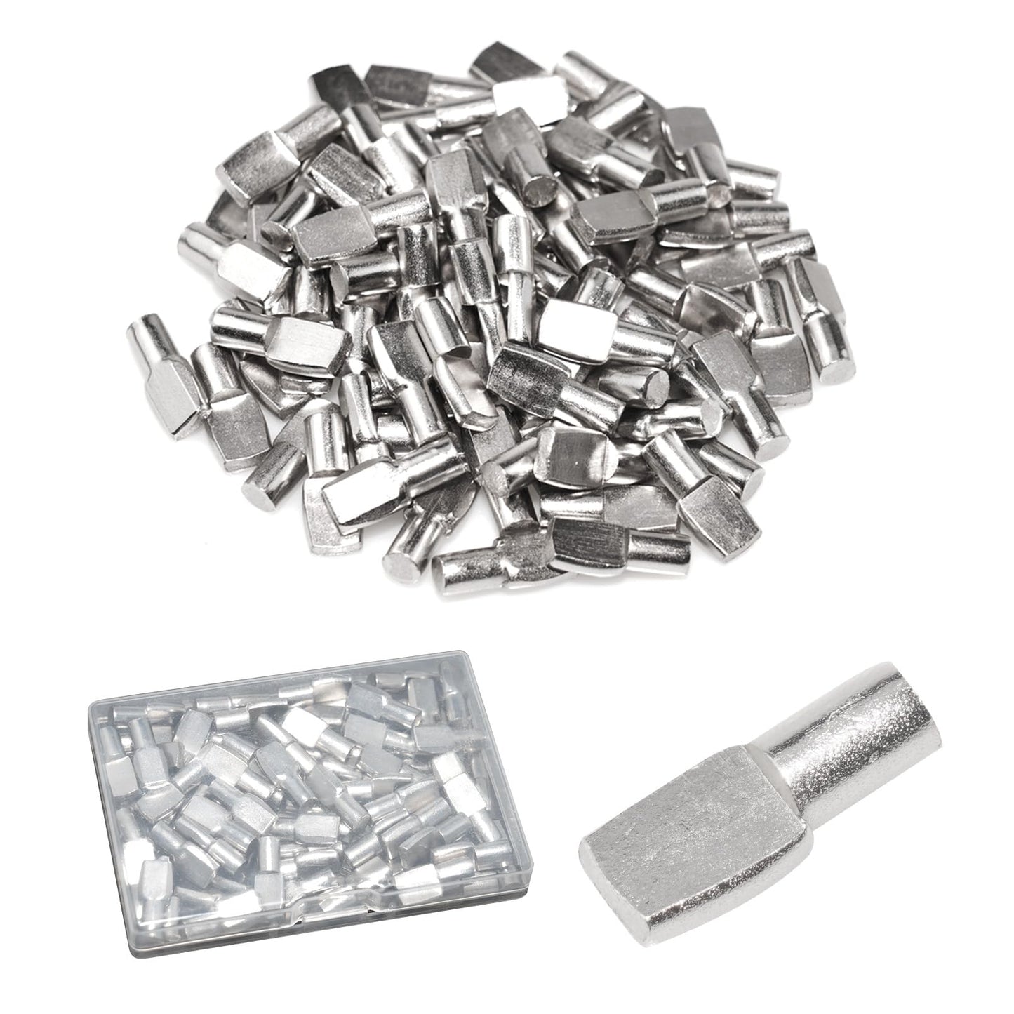 Benkyo 6mm Shelf Pins 6mm Shelf Pegs for Cabinet Shelves and Bookshelf Metal Shelf Support Pegs for Adjustable Wood Shelving Pegs to Hold Shelves （80 Piece）