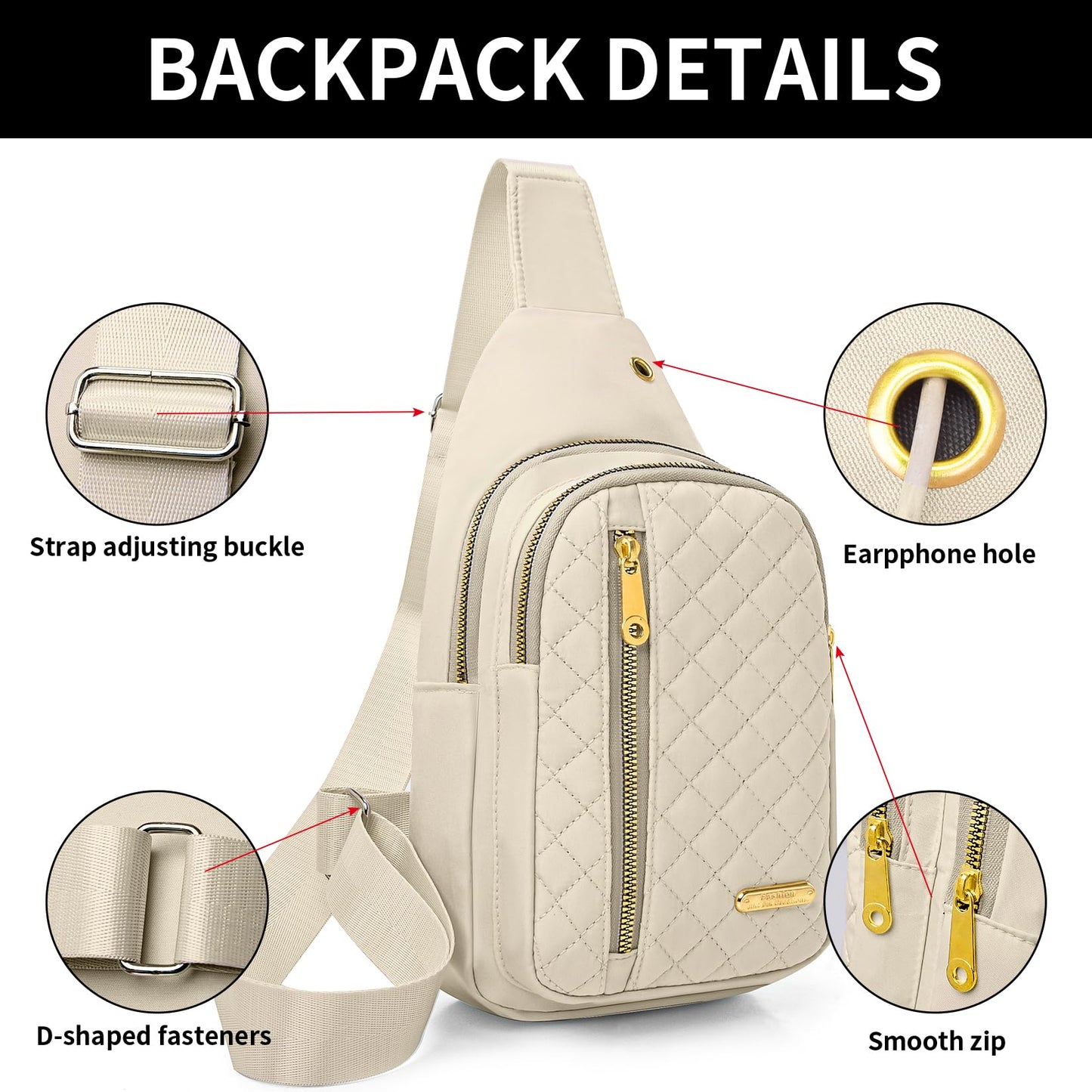 Aisijimo Small Sling Bag For Women Men Casual Crossbody Sling Backpack