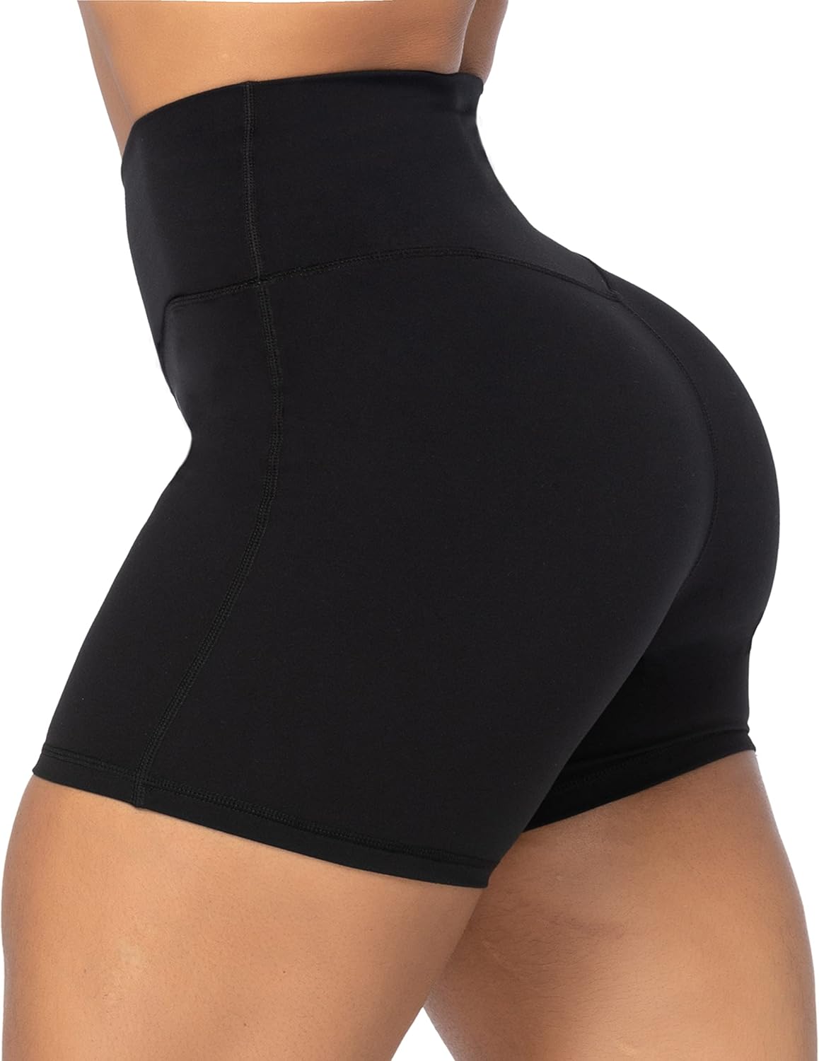 Sunzel Crossover Biker Shorts - High Waist Yoga Workout Shorts with Tummy Control for Women