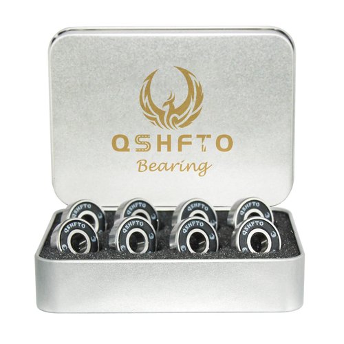 Premium Longboard Bearing 608-2RS ABEC-9 Skateboard Bearing Double Rubber Sealed Shielded Miniature Ball Bearings Pack of 8