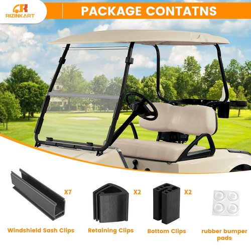 Golf Cart Windshield Clips Kit with Windshield Mounting Sash Clips for Club Car DS/Yamaha,Windshield Retaining Clips Fit 1"x1" Struts Rail for Club Car DS 1982-up/Yamaha G2 G8 G9 G14 G16 G19 G22