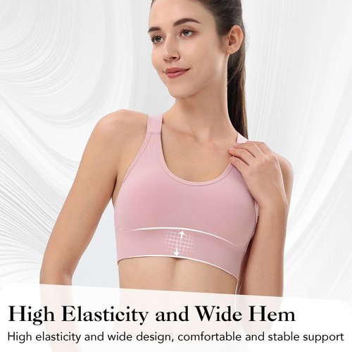 Sports Bra for Women High Support, High Impact Sports Bra Adjustable Supportive Wireless Gym & Yoga, White, Large(US, Alpha, Large, Regular, Regular, White)