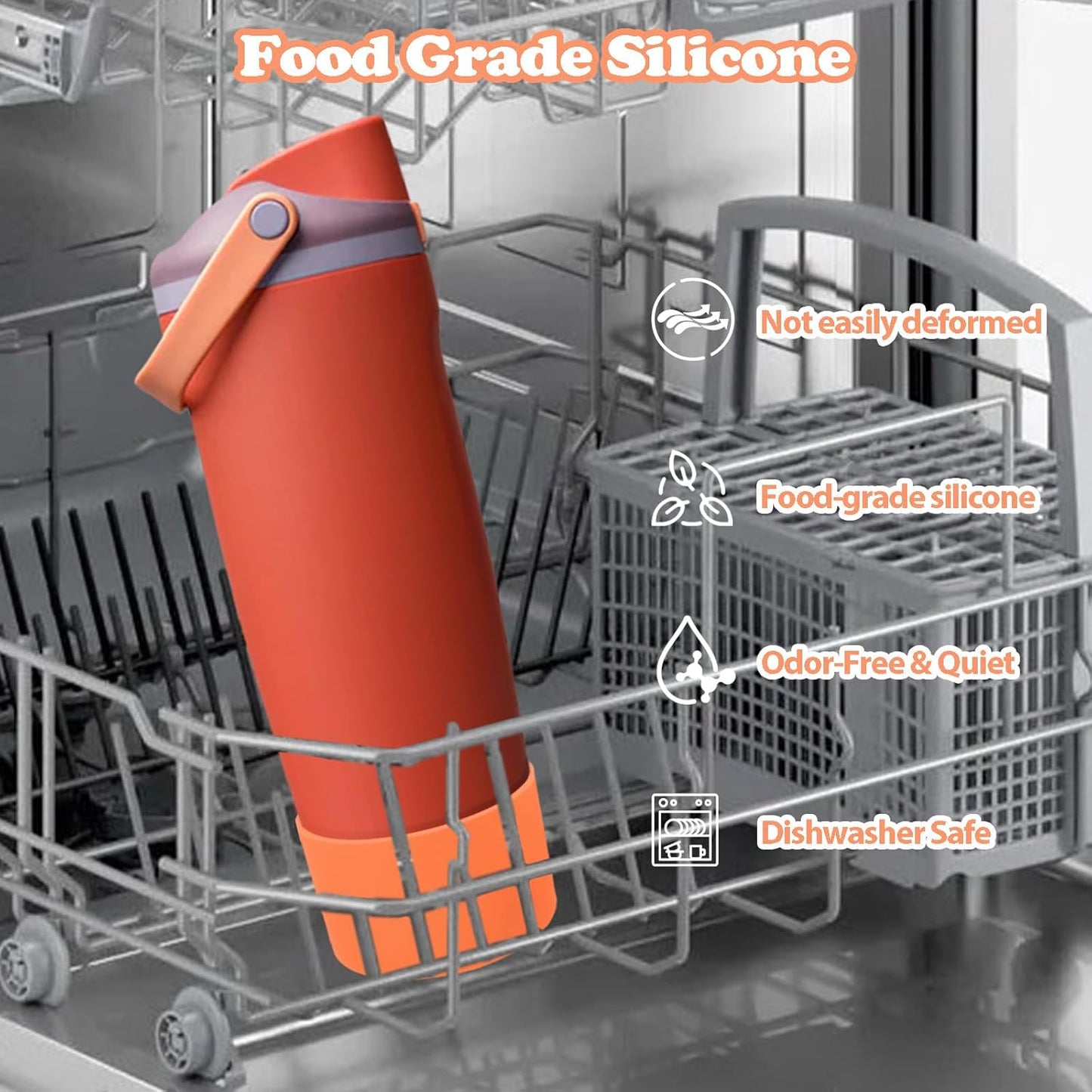 Owala Silicone Boot for 30oz & 40oz FreeSip Sway Bottles - Non-Slip, Scratch-Resistant Stability | 12 Colors Available (Terracotta Sunset)