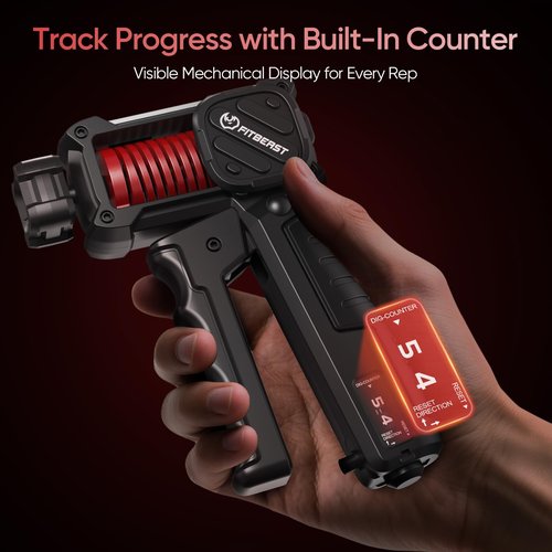 FitBeast Grip Strength Trainer, Adjustable Hand Gripper Strengthener with Counter, 10-130LB Forearm Strengthener for Strength Training, Recovery & Stress Relief – Ergonomic Handle for Men & Women