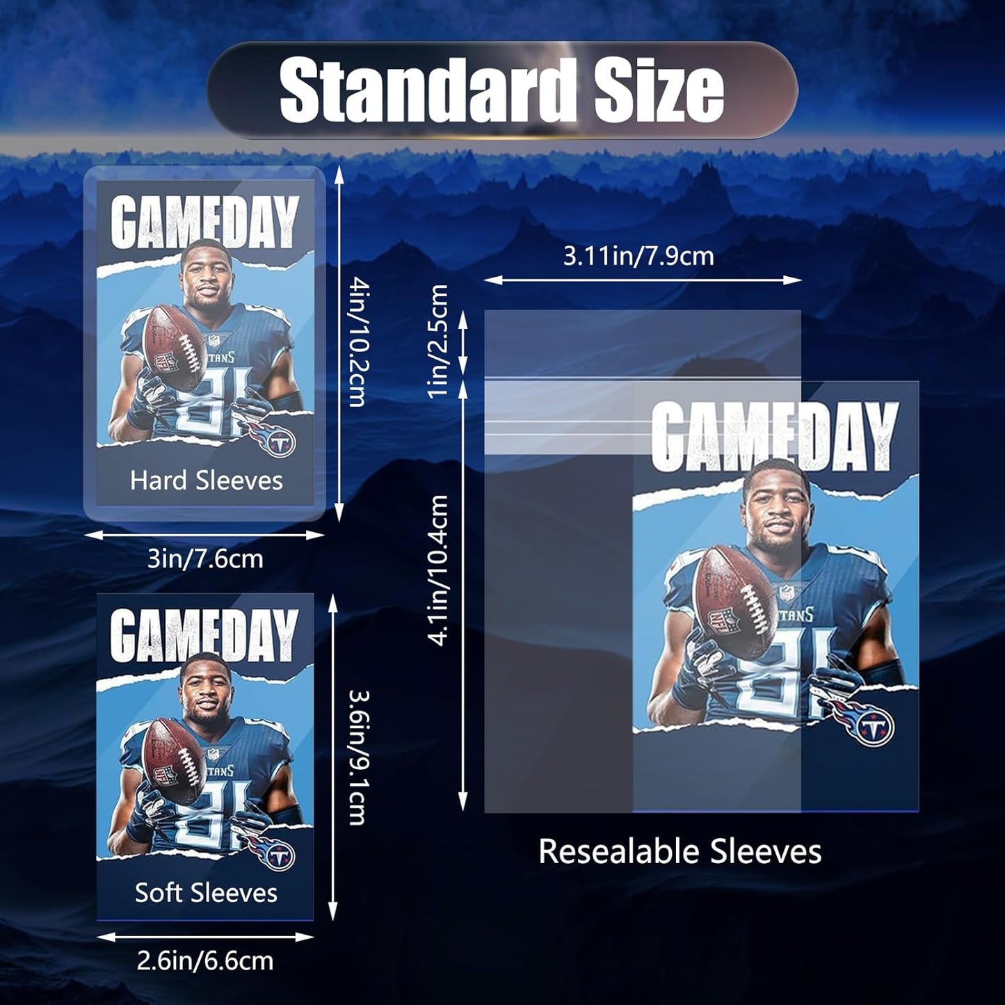 Skiennix 300ct Card Sleeves - Triple Protection Hard Plastic TopLoads & Penny Sleeves | 3"x4" Sports Trading Card Holder