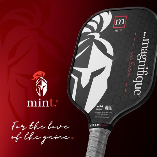 Mint Sport Magnifique Pickleball Paddle – 12K Carbon Fiber Pickleball Paddle with 10mm Polypropylene Core, Textured Spin Surface, PVC Edge Guard, USAPA Approved for Advanced Players