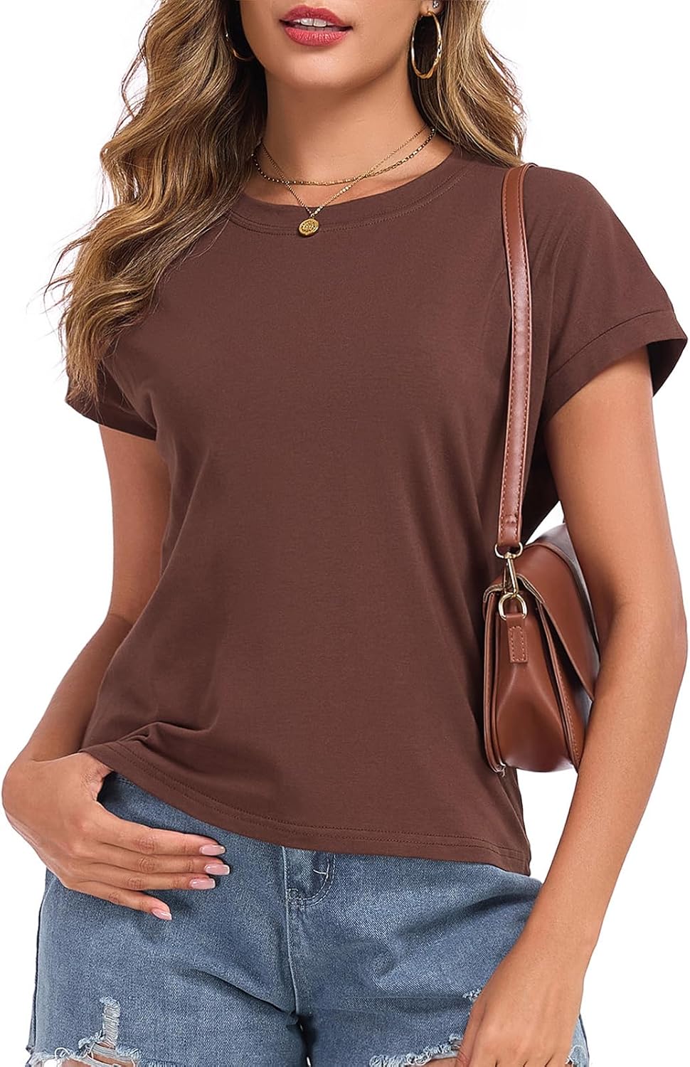 Skiennix Women's Cap Sleeve Cropped Tee - Loose Fit Cotton Summer Blouse | Casual Style
