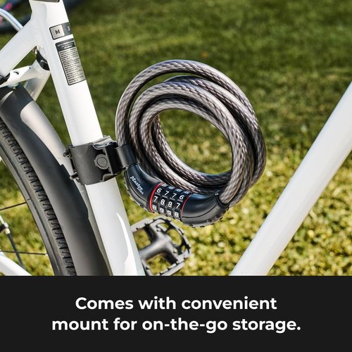 Master Lock Cable Lock - Set Your Own Combination for Security | 6 Ft Long, Black, Model 8122D