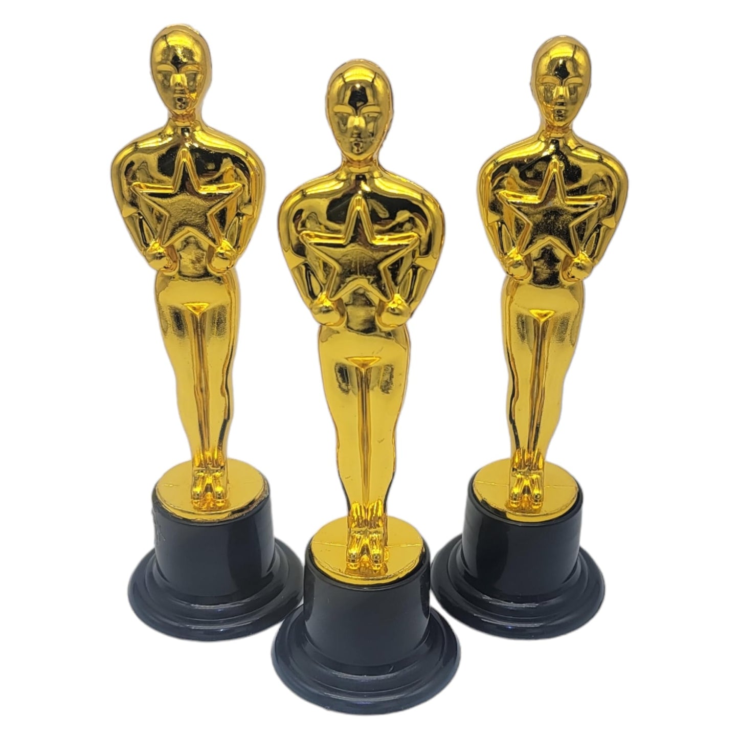 Zugar Land Gold Award Trophies (1 Pack) (6 Inches) Bulk Golden Plastic Statues. Standing Man Award Holding a Large Star Trophy for Movie Sport Ceremony Birthday Prize (Gold Award Trophy, 1 Pcs)