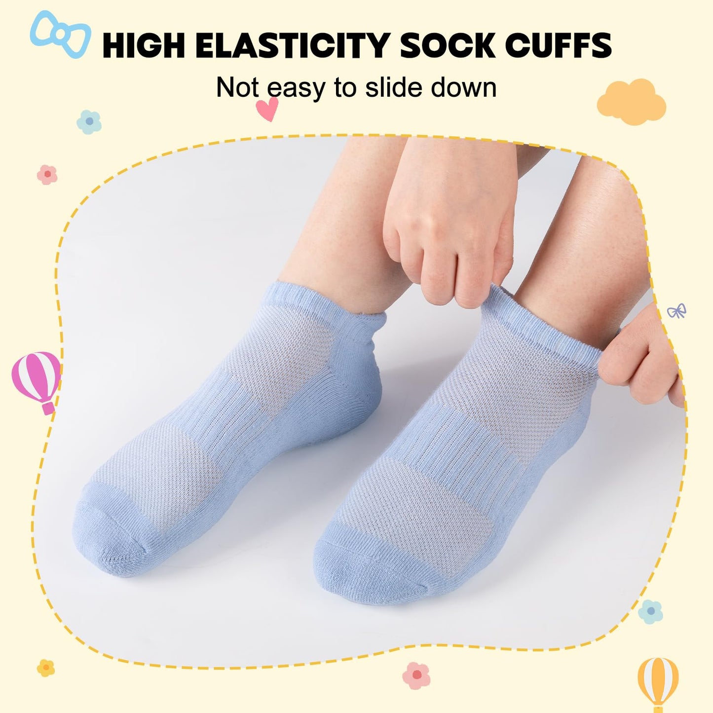 Comfoex 12 Pairs Boys Girls Socks Ankle Athletic Low Cut Short For Kids 4-7 7-10 Years Olds With Cushioned Sole