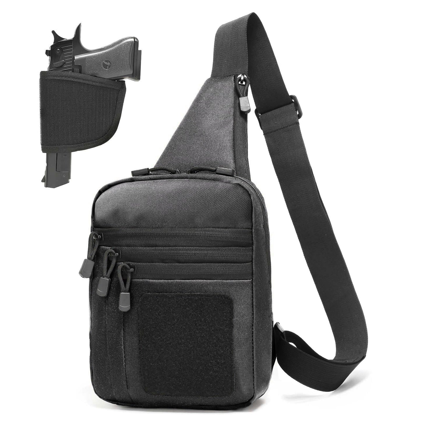 VTACOUTV Concealed Carry Gun Bag for Men & Women, Sling Pistol Bag for Handguns CCW Shoulder Bag Tactical Crossbody Chest Pack Range Bags with Holster