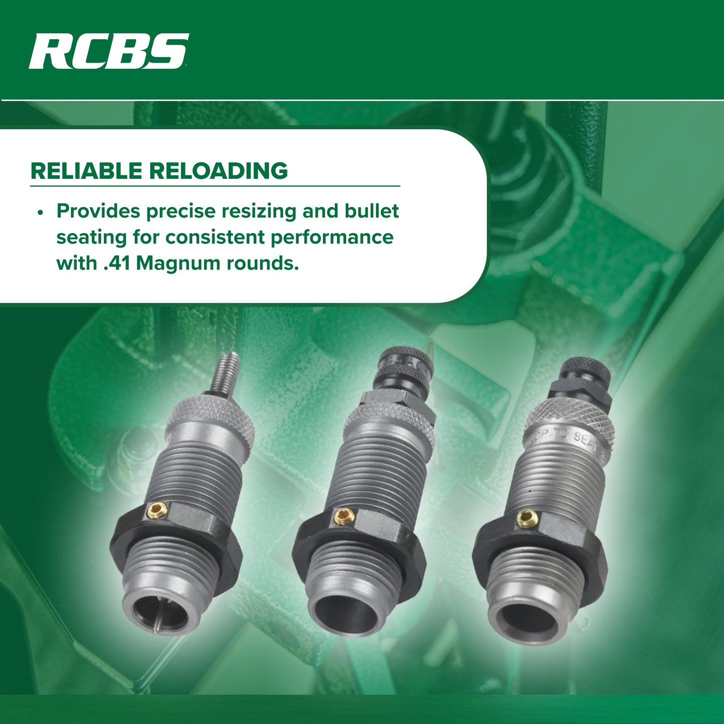 RCBS 18512 Series B 3-Die Carbide Roll Crimp Set, 41 Magnum