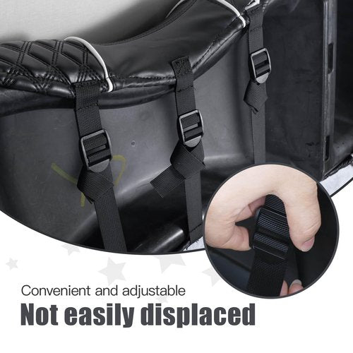 NOKINS Golf Cart Seat Covers Fit for Yamaha Drive/Drive2 OEM Standard Front Seat Cushion, Backrest Vinyl Leather Litte Diamond Seat Covers, No Stapler Required (Black&White Piping)