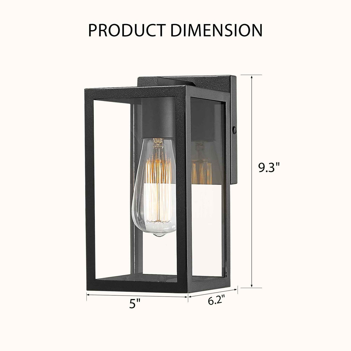 Bestshared Exterior Wall Lantern, Outdoor Wall Sconce, Patio Lighting Fixture for Porch, Home, Barn, Storefront (Black, 2 Pack)