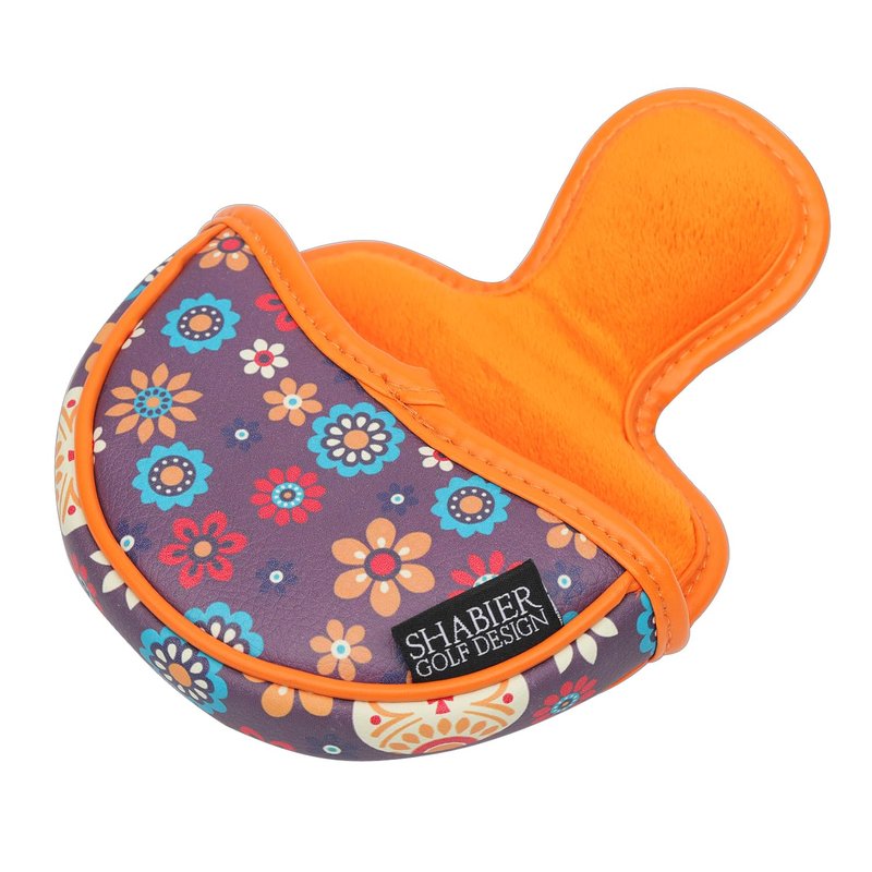 SHABIER Golf Mid-Mallet Headcover with Sugar Skull Design for Golf Putter Head Cover