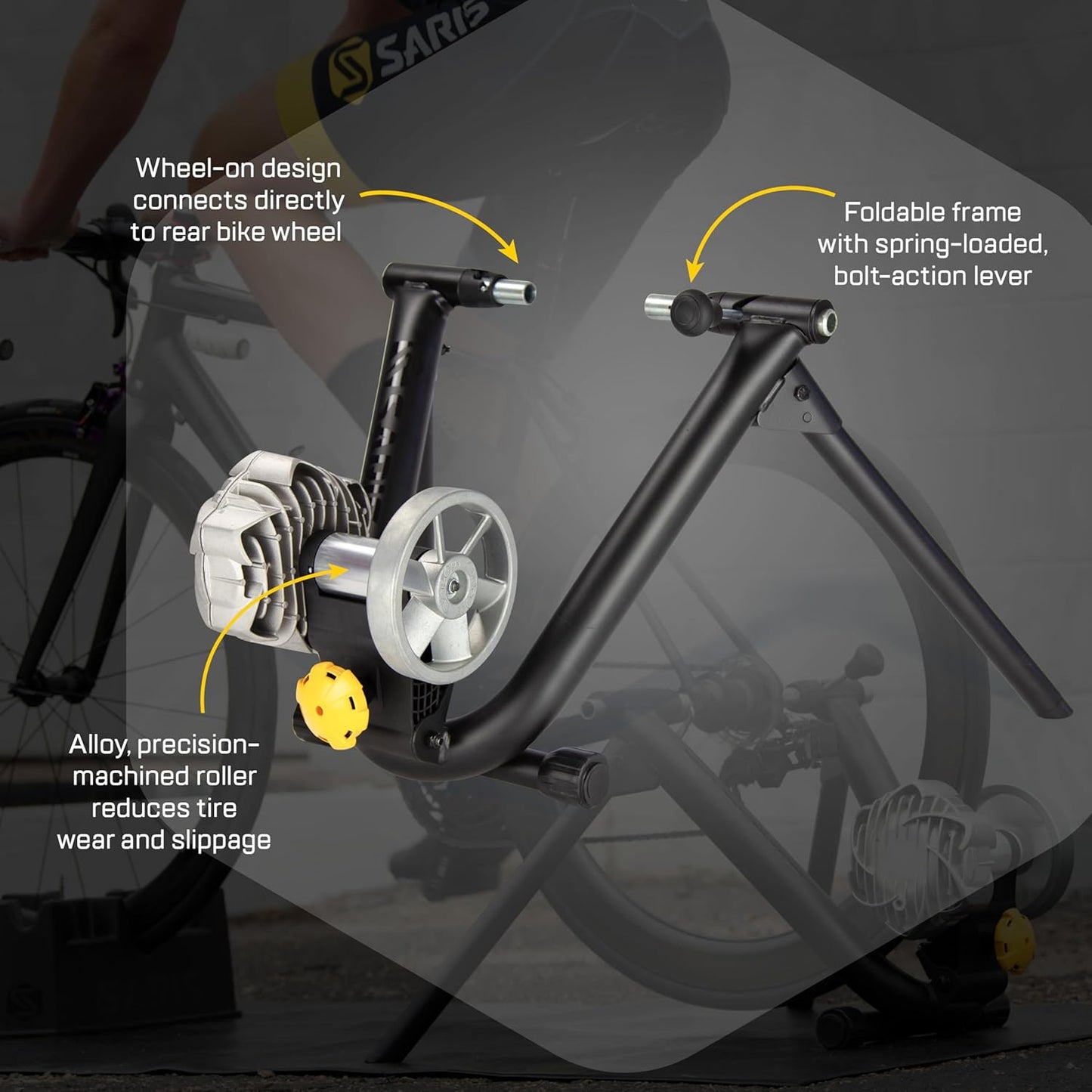 Saris Fluid2 Indoor Bike Trainer - Smart Connectivity for Road & Mountain Bikes | Compatible with Zwift App