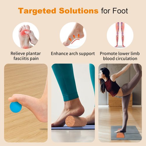 Craftspire Cork Balance Board, Ankle Stability Trainer & Foot Strengthener, Textured Natural Cork Wobble Board for Proprioception, Mobility & Physical Therapy, Balance Trainer for Adults & Seniors, Home Gym Fall-Prevention Training