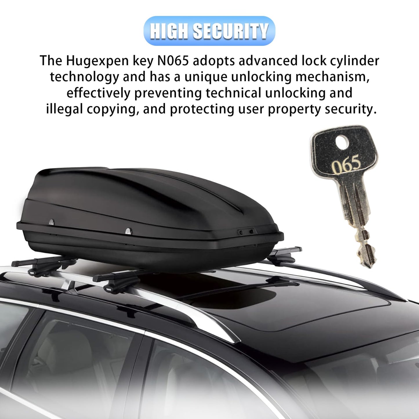 Hugexpen N065 Key Replacement for Thule Rack Core, Key Cylinder for Bike Rack Lock, Roof Cargo Lock, Roof Rack Locks, Cross Bars, Towers, Ski Rack Etc