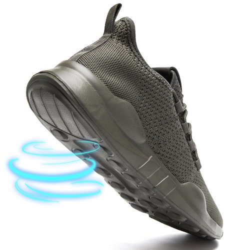 QIJGS Running Shoes for Men Tennis Athletic Gym Sneakers Mesh Lightweight Sports Fashion Workout Casual Shoes-Dark Grey-9.5
