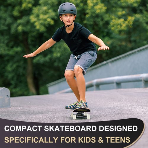 Sefulim 31 x 8 Inch Complete Skateboard 7 Layer Canadian Maple Double Kick Deck Concave Cruiser Trick Skateboard for Boys Girls Teens Adults Beginner