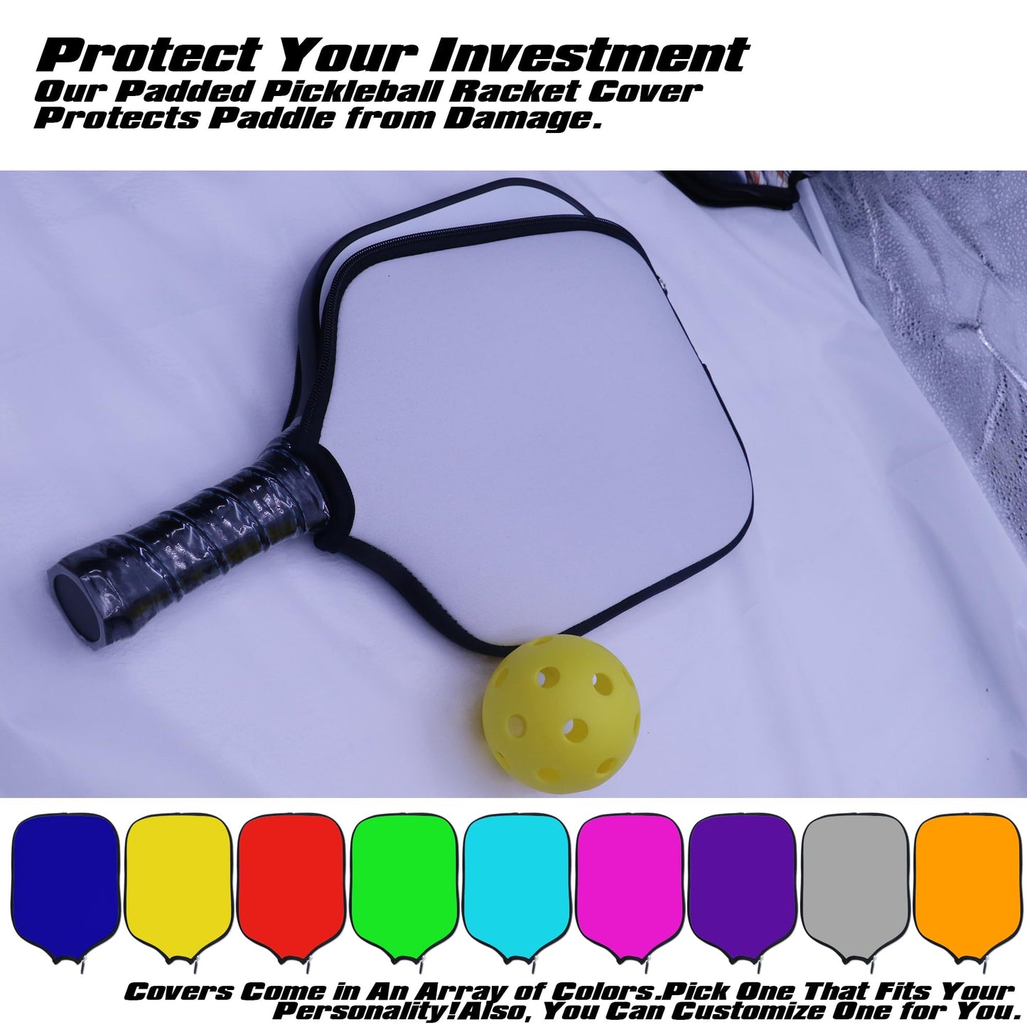 TREGAUSI American Flag Pickleball Protection - Personalized Fabric Cover Paddle Case, Fits Most Paddles