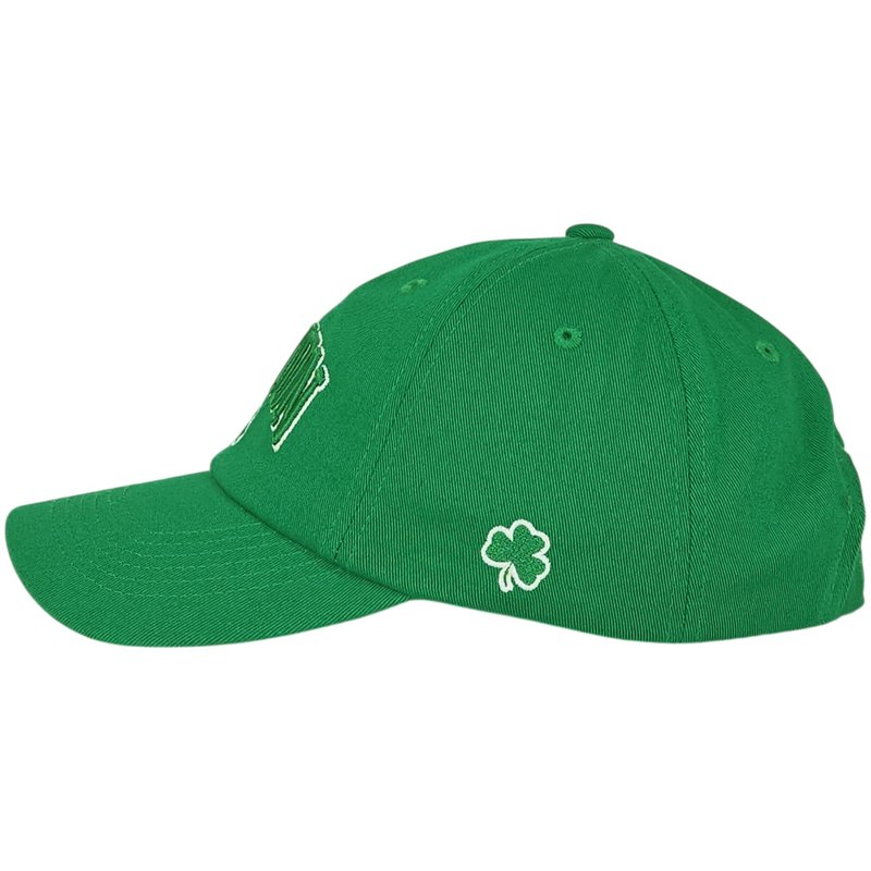 E BY ELIDAN Boston Shamrock Embroidered Cotton Baseball Cap – Classic Dad Hat with 3 Leaf Clover Design, Adjustable Metal Buckle Strap, Unstructured Low-Profile Style Kelly Green