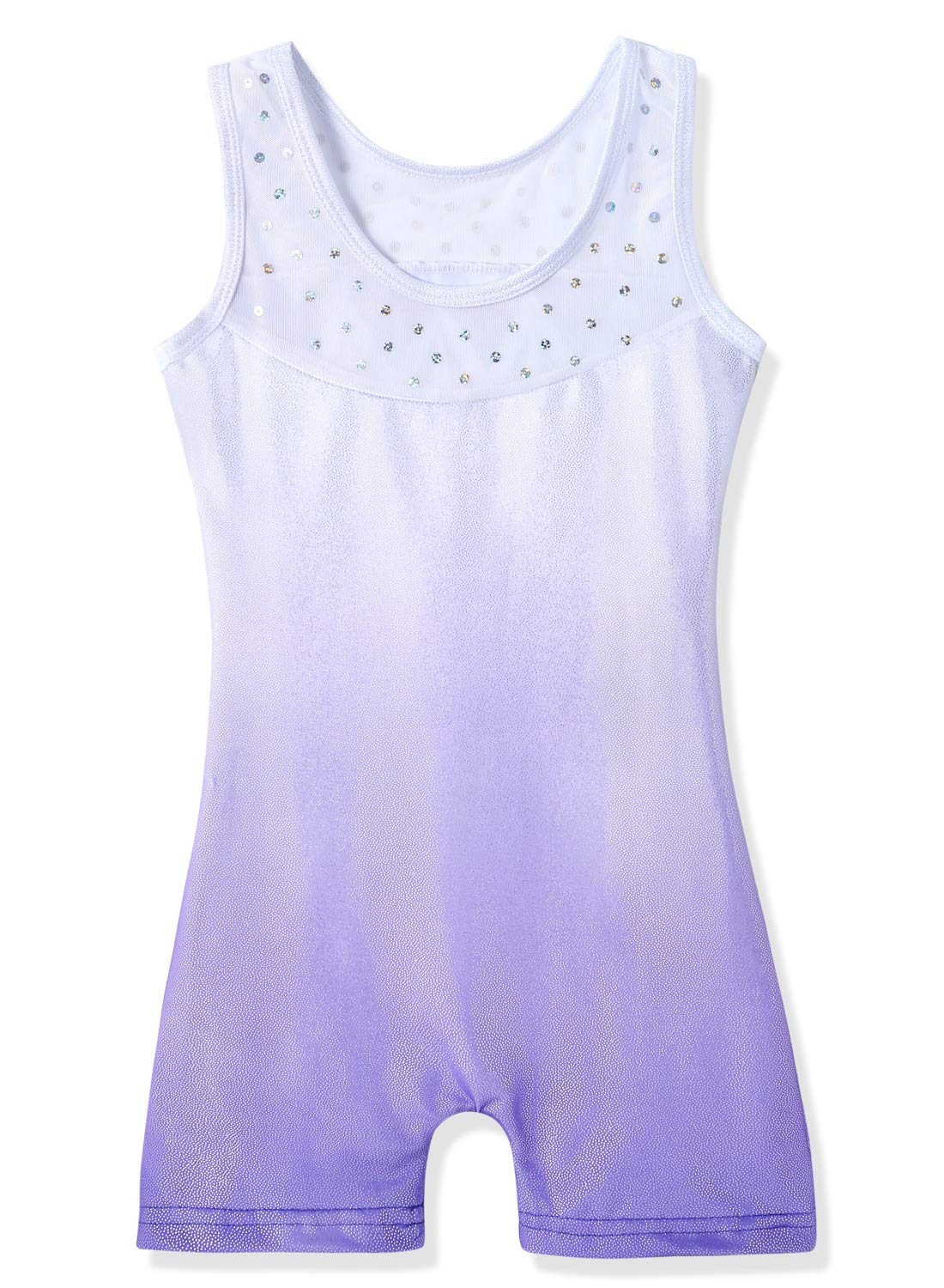 HOZIY Girls Gymnastics Leotards Size 6-7 Leotards With Shorts for Kids Purple Snow