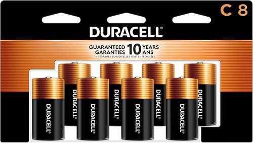 Duracell Coppertop C Batteries - Long-Lasting Alkaline Power | 8 Count Pack for Household Use