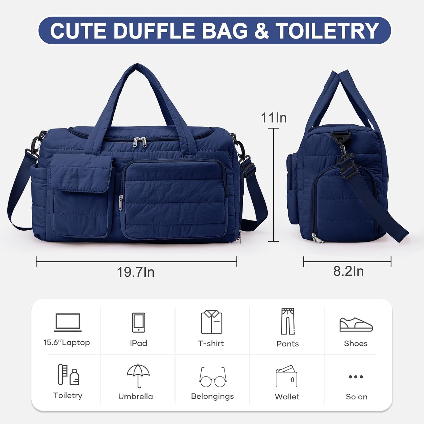 Skiennix Small Gym Bag - Women's Travel Duffle with Shoe Compartment | Perfect Weekender Accessory