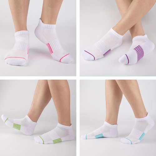 Heatuff Women's Ankle Running Socks - Cushioned Anti-Blister Design | 7 Pairs Low Cut