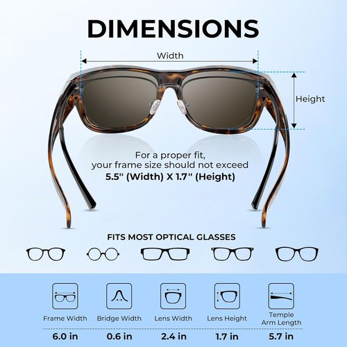 KastKing Chariton Fit-Over Polarized Sunglasses - Ideal for Driving, Fishing & Cycling | Unisex Design