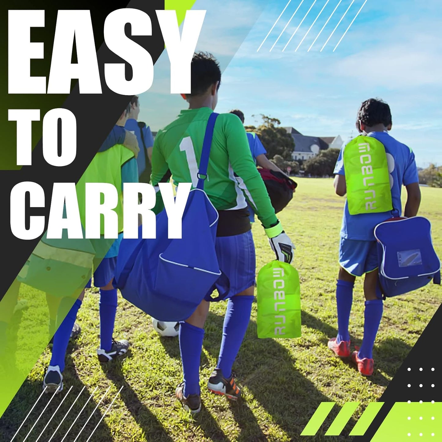 RUNBOW Kids Soccer Goal - 6x4 FT Portable Folding Net with Carry Bag for Backyard & Indoor Training