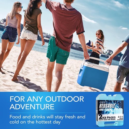 Everlasting Ice RX Large Reusable Ice Packs - BPA Free Freezer Packs for Extended Cooling | 4 Pack for Camping, Fishing, Beach