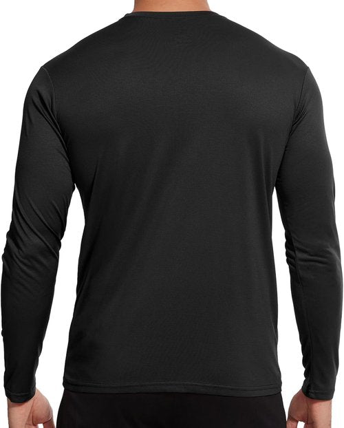 Kinglaman 7 Pack Men Dry Fit Workout Long Sleeve Athletic Gym UPF SPF UV Sun Protection Quick Dry Lightweight Shirts