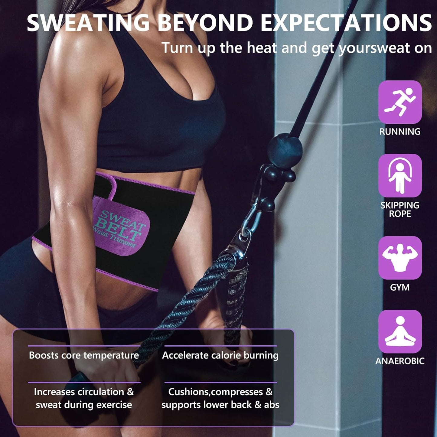 MORECOO Waist Trainer for Women - Effective Lower Belly Fat Reduction | Sweat Band Body Shaper