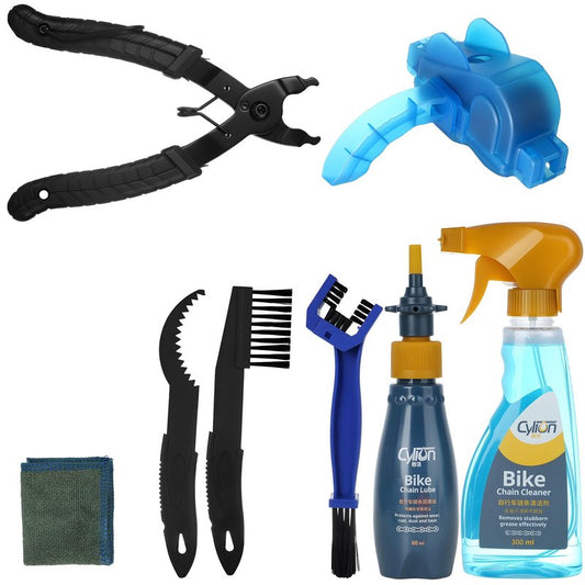 LOQOMI Bicycle Cleaning Kit including chain Cleaing Agent,chain brush,maintenance tool,lube,degreaser