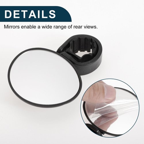 TUCKBOLD Bike Rearview Mirror 9.5x6.8cm Adjustable | Front Handlebar Bike Mirror Black for Bicycle Mountain Road Bike 1 Pcs