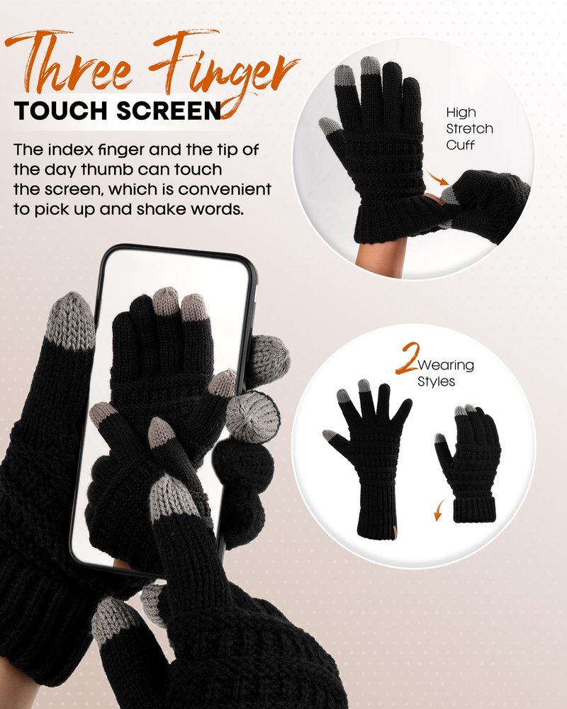 FURTALK Womens Winter Hat Gloves Scarf Set Gift Slouchy Beanie Touchscreen Gloves for Women
