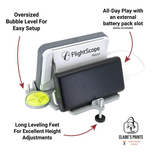 Leveling Stand Compatible with Flightscope Mevo+ - Heat Resistant, Adjustable, Made in The USA