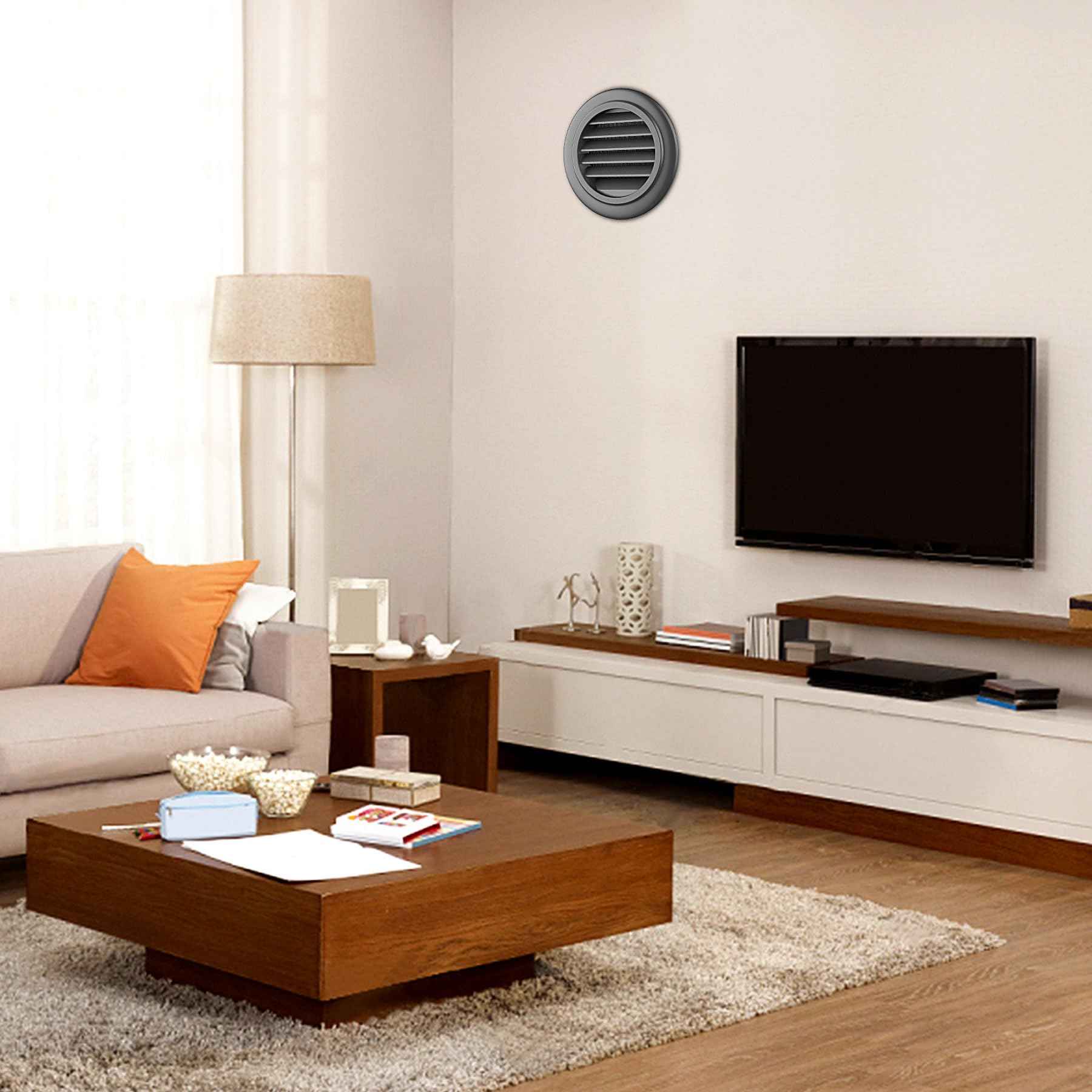 4 Pack 4 Inch Soffit Vent for Exhaust Fan with Built-in Mesh Screen, Black Round Soffit Exhaust Vent Cover ABS Louver Grille Cover, Eve Dryer Vent for Bathroom Office Kitchen (4 pack 4in-black)