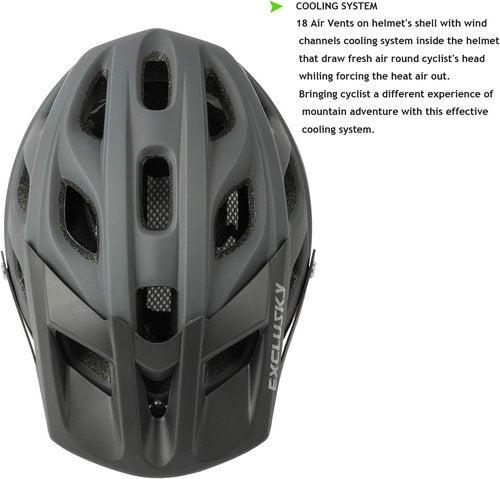 Exclusky Mountain Bike Helmet - Lightweight & Adjustable Cycling Safety Gear for Men & Women