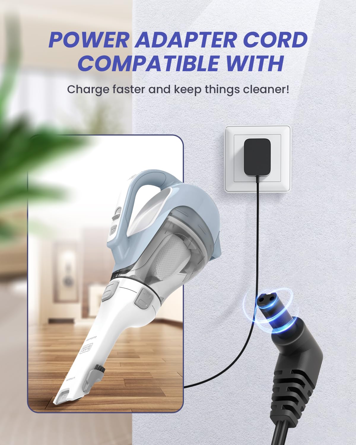 DINTYOU Replacement Adapter for Black and Decker N511997 90602523-04 CHV1410L32 S010QU2300040 HHVK515J00FF HHVK515JP07APB HHVK515JP07 Handheld Vacuum Charger