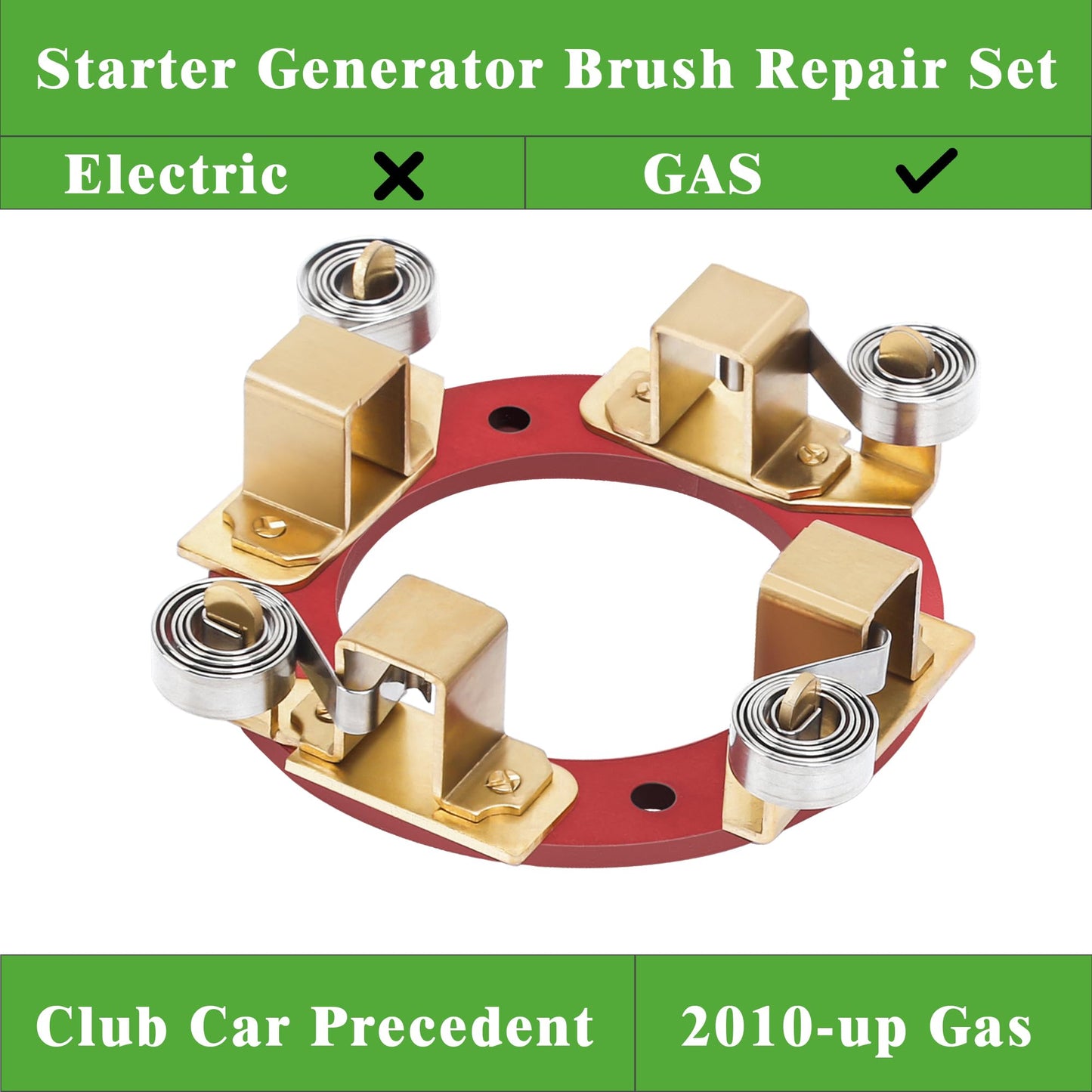10L0L Golf Cart Club Car Precedent Starter Generator Brush Repair Set Fits 2010-Up Gas Golf Cart, Replace OEM 103953301 103347301 103347801 103347901