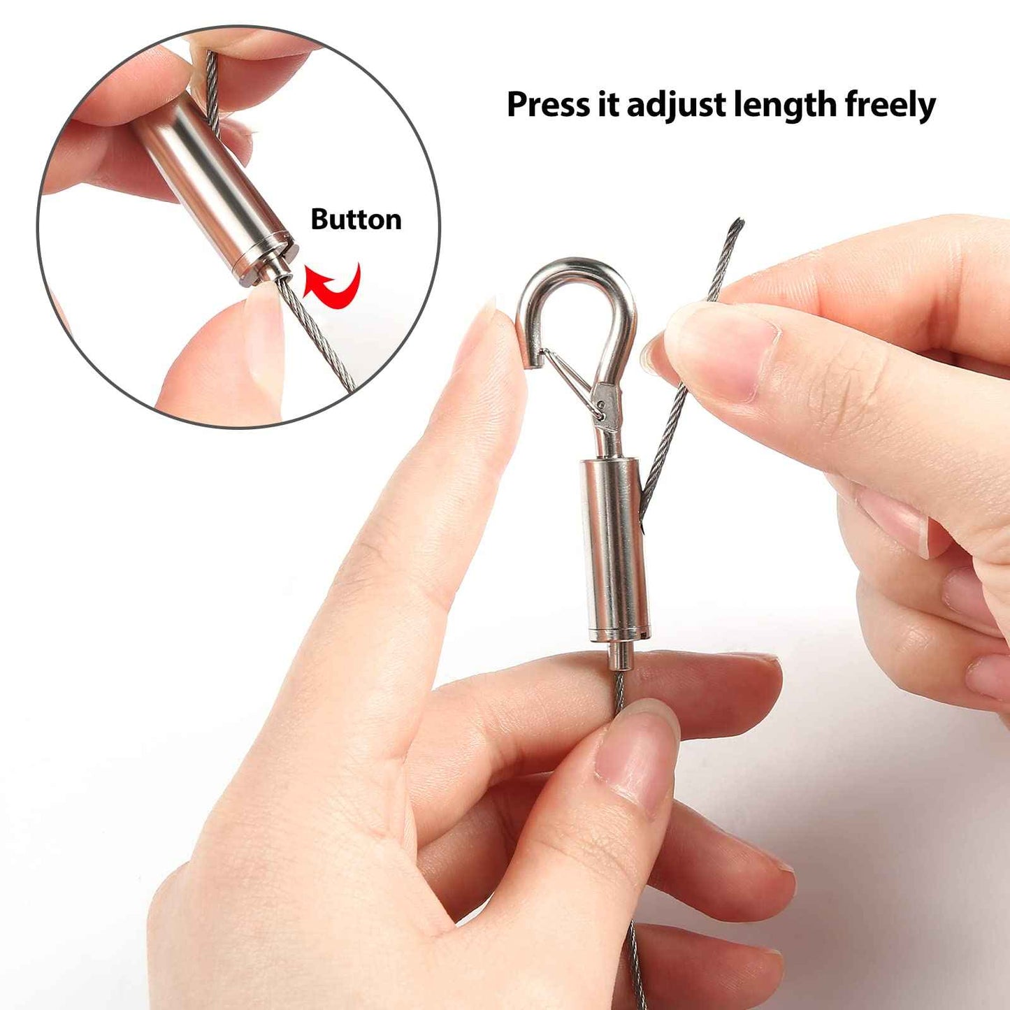 SIDENUO Adjustable Picture Hanging Wire 4PCS Mirror Frame Kit,Heavy Duty Stainless Steel Rope 3m x1.5mm for Mirrors,Frames,Artwork,Light Lamp,Billboards,Basket Flowerpot Hold Up to 30kg(66lb)