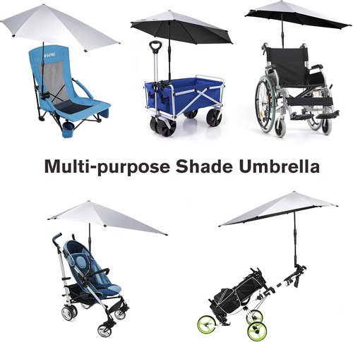 G4Free Adjustable Chair Umbrella - XL UV Protection Sun Shade with Universal Clamp for Beach & Golf