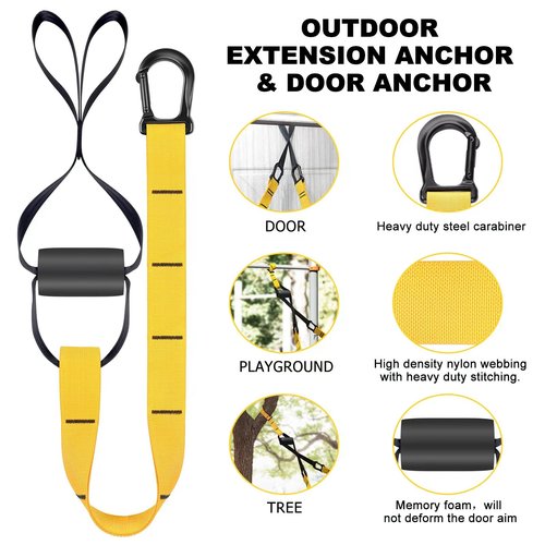 Home Resistance Training Kit, Workout Straps for Home, Adjustable Resistance Trainer with Handles, Door Anchor and Carrying Bag for Gym